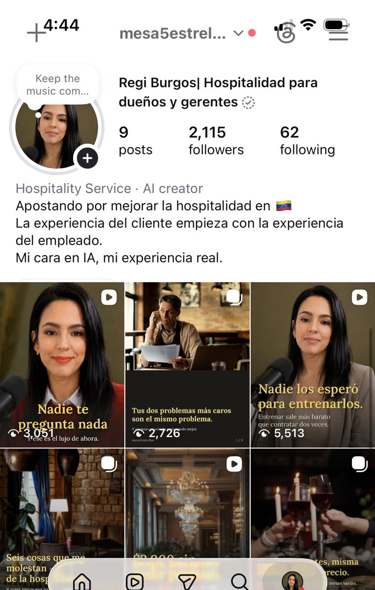 Mesa 5 Estrellas Instagram account
