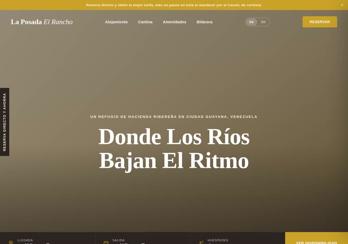 La Posada El Rancho landing page